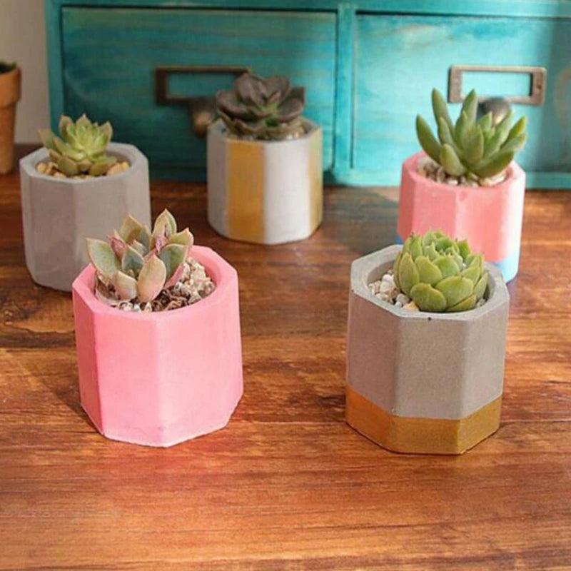 Concrete Succulent Pot Mold with 4 Holes - DIY Pen Holder Craft Mold
