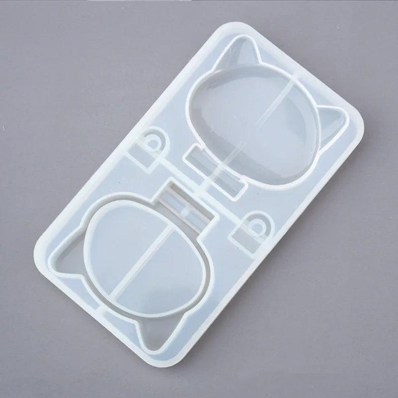 Crystal Makeup Mirror Silicone Mold Cat Cartoon Foldable Mirror