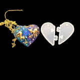 10 Couples Keychains Heart Silicone Mold Puzzle Pendant DIY Craft