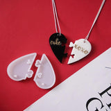 10 Couples Keychains Heart Silicone Mold Puzzle Pendant DIY Craft