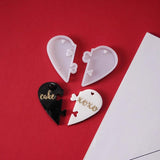 10 Couples Keychains Heart Silicone Mold Puzzle Pendant DIY Craft