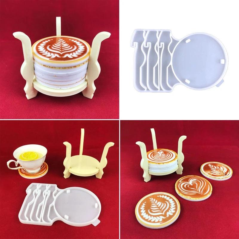 Crystal Epoxy Resin Coaster Holder Silicone Mould DIY Desktop Decoration