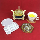 Crystal Epoxy Resin Coaster Holder Silicone Mould DIY Desktop Decoration