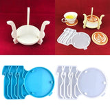 Crystal Epoxy Resin Coaster Holder Silicone Mould DIY Desktop Decoration