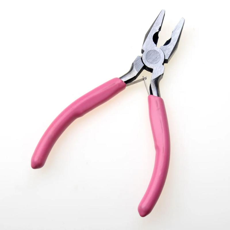 Anti-Slip Pink Handle Jewelry Pliers for DIY Accessories
