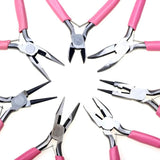 Anti-Slip Pink Handle Jewelry Pliers for DIY Accessories