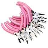Anti-Slip Pink Handle Jewelry Pliers for DIY Accessories