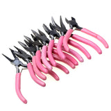 Anti-Slip Pink Handle Jewelry Pliers for DIY Accessories