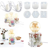 Resin Molds Square Hex Cylinder Silicone Lamp Holder Casting Home Decor