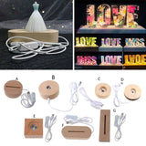 3D Night Light Base Crystal Ball LED Display Resin Art Ornament