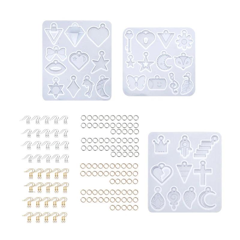 Resin Jewelry Molds Kit Earring Silicone Molds with Accessories