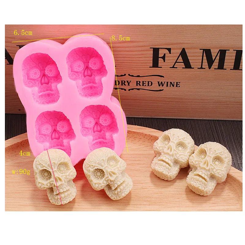 Halloween Skull Ice Cube Chocolate Silicone Mold Crystal Epoxy Resin