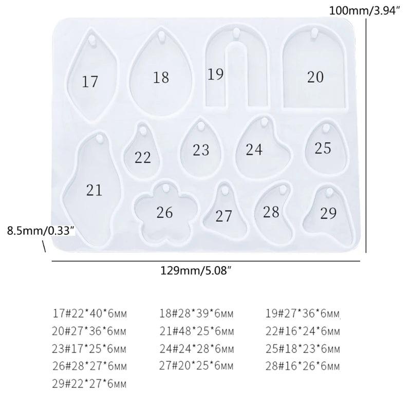 Silicone Keychain Mold Earring Ornament Resin Casting Jewelry Making Diy Crafts