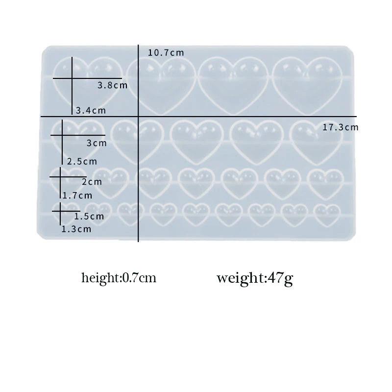 Heart Patch Beads Silicone Mold for DIY Epoxy Resin Pendants