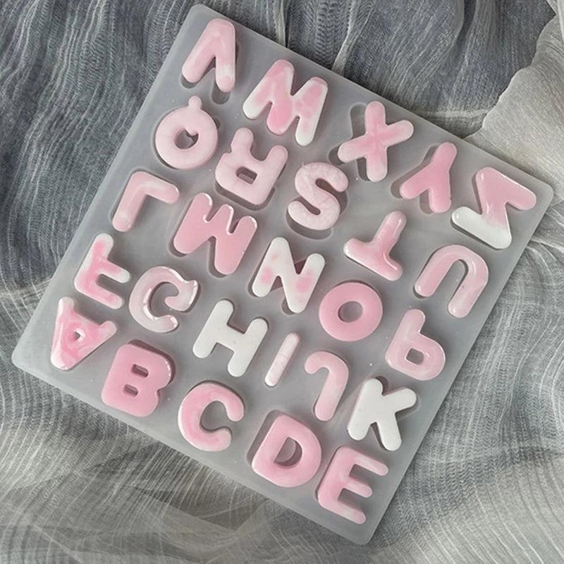 English Letter Keychain Silicone Epoxy Mold for Crafting