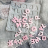 English Letter Keychain Silicone Epoxy Mold for Crafting