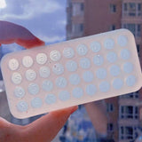Geometry Alphanumeric Silicone Epoxy Resin Mold for DIY Keychain