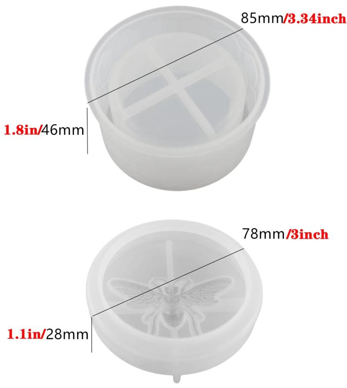Mirror Silicone Mold for Bee Honey Jar Jewelry Box
