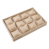 Watch Jewelry Tray Organizer 12 Grid Pillows Bracelet Display Holder