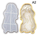 Resin Silicone Mold Girl Long Hair Lady Model Body Shape Mould