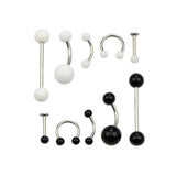 19pcs PRO Body Piercing Kit Needle Nipple Tongue Eyebrow Nose Lip Ring Forcep