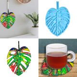 Resin Casting Silicone Cup Mat Mold Palm-Leaf Shape Epoxy Molds DIY Artwork
