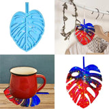 Resin Casting Silicone Cup Mat Mold Palm-Leaf Shape Epoxy Molds DIY Artwork