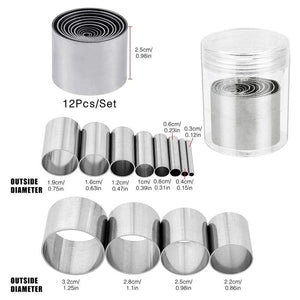 Hollow Punch Cutter Set Storage Case Round Circle Ring Clay Ceramics