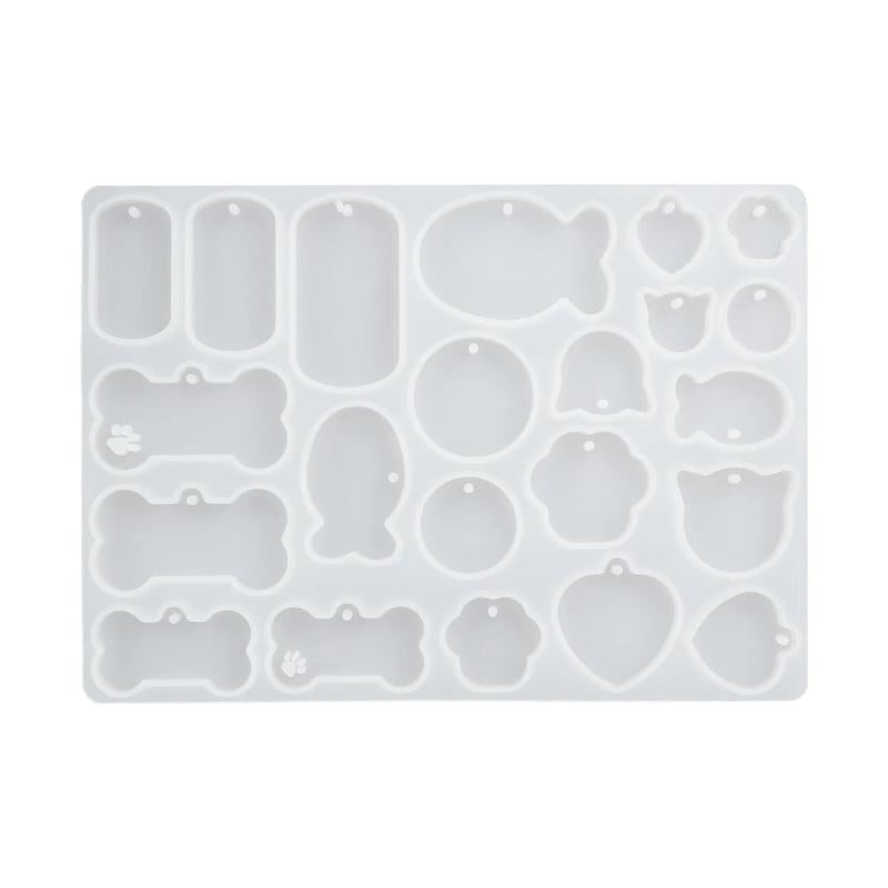 Pet Pendant Silicone Mold for DIY Dog & Cat Epoxy Resin Jewelry Tag