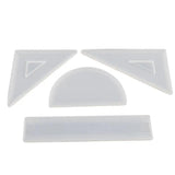 4 Shapes Silicone Resin Ruler Molds for Crafting