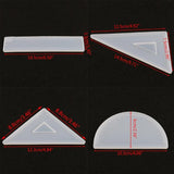 4 Shapes Silicone Resin Ruler Molds for Crafting