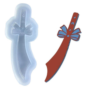 Bowknot Keychain Silicone Mold with Hole Keyring Pendant Mold