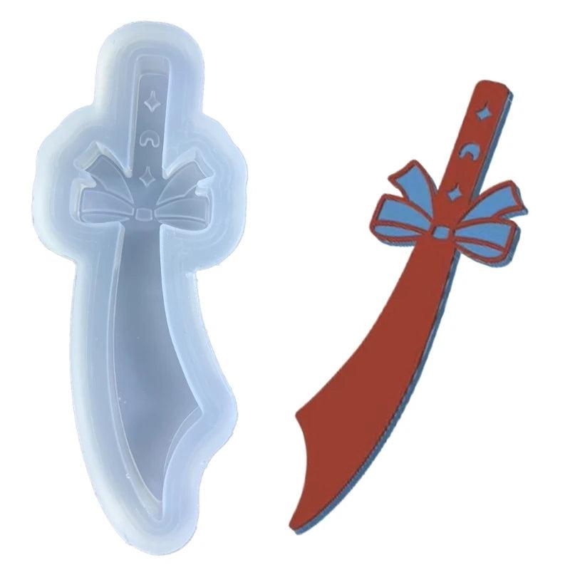 Bowknot Keychain Silicone Mold with Hole Keyring Pendant Mold