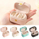 Leather Ring Holder Mini Display Case Jewelry Organizer Box