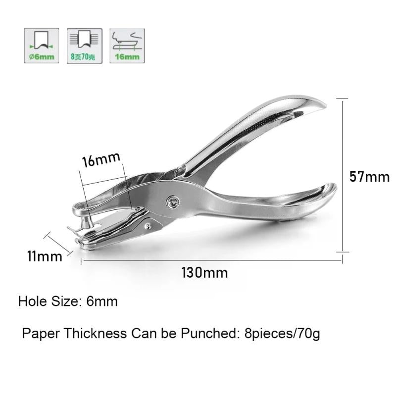 Metal Hand Paper Punch 3/6mm Hole Single Puncher for Craft Scrapbooking
