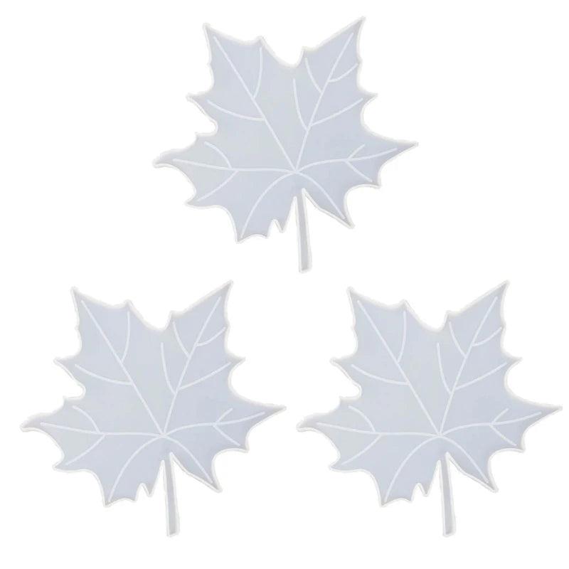 3Pcs Silicone Coaster Resin Molds Maple Leaves Epoxy Casting Mol