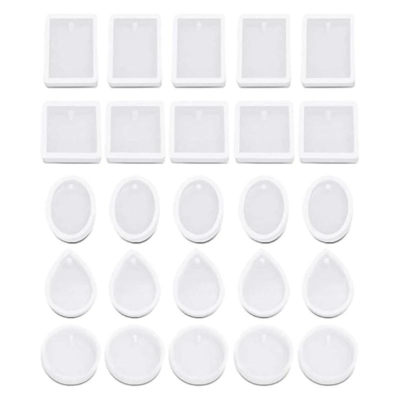 25 Pcs/Set Crystal Epoxy Resin Mold Keychain Pendant DIY Crafts Silicone Mould