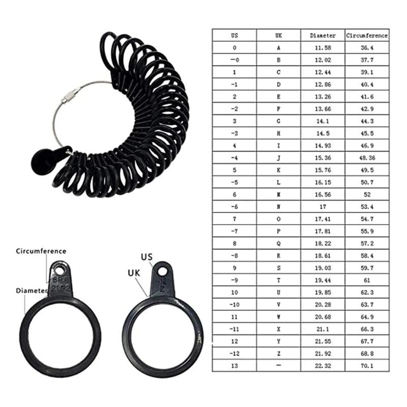 3-Piece Ring Measuring Tool Set 1-15 U.S. Size DIY Measurement
