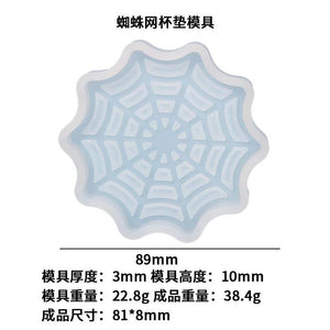 Halloween Epoxy Resin Mold Cobweb Skull Graveyard Coaster Silicone Mold