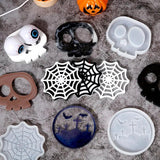 Halloween Epoxy Resin Mold Cobweb Skull Graveyard Coaster Silicone Mold