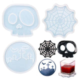 Halloween Epoxy Resin Mold Cobweb Skull Graveyard Coaster Silicone Mold
