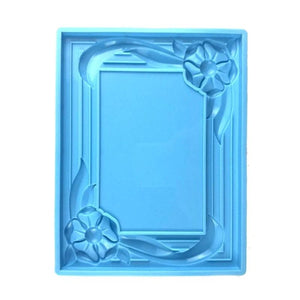F19D Flower Square Photo Frame Silicone Mold for Epoxy Resin Home Decor