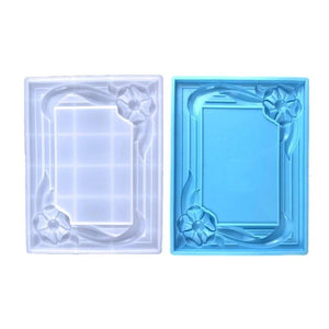 F19D Flower Square Photo Frame Silicone Mold for Epoxy Resin Home Decor