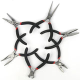 Red Handle Anti-slip Jewelry Pliers Kit for DIY Accessory