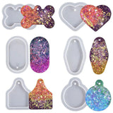 6pcs Keychain Pendant Silicone Moulds Epoxy Resin Casting Molds