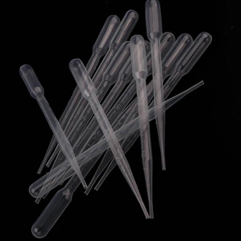 100pc 3ML Transparent Disposable Plastic Eye Dropper Transfer Graduated