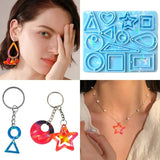 Resin Pendant Mold for Keychain Earrings, 6HE Silicone Ornaments Mold