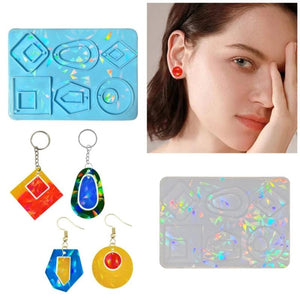 Holographic Keychain Silicone Mold Pendant Charms Mold for DIY Crafts