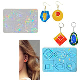 Holographic Keychain Silicone Mold Pendant Charms Mold for DIY Crafts