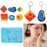 Holographic Keychain Silicone Mold Pendant Charms Mold for DIY Crafts